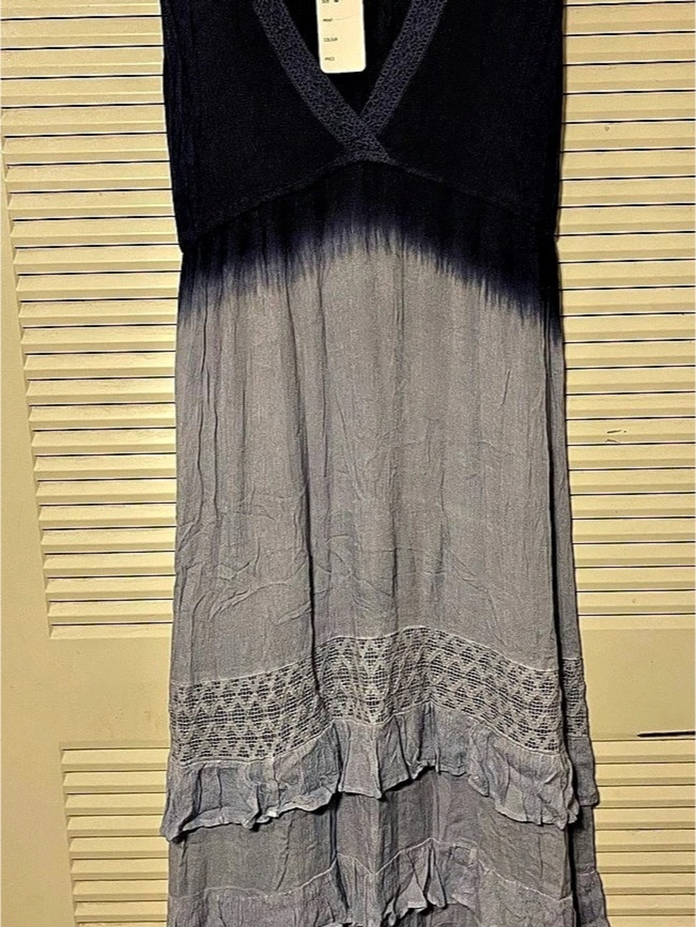 Cute Options Maxi Dress in Navy Blue & Light Blue Size Medium NWT